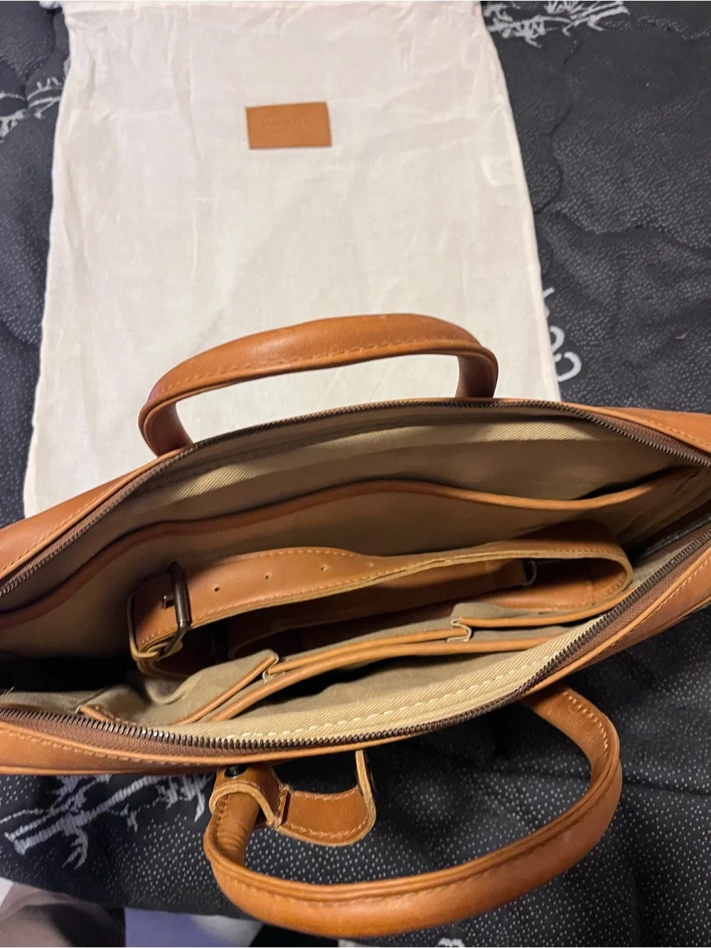 Parker Clay Brentwood Leather Briefcase w/ leather folio